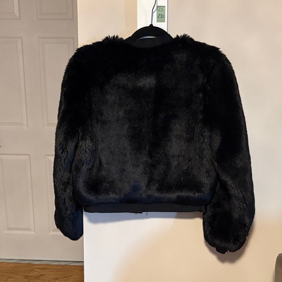 J Brand Black Faux Fur Bomber Jacket - Picture 16 of 16